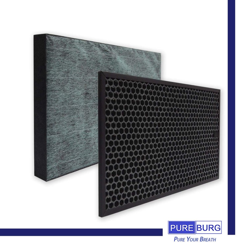 PUREBURG Replacement Filter Set Compatible with Sharp KC-850U & KC-C100U PlasmaCluster Air Purifier, H13 HEPA + Activated Carbon + Humidifier Filter - Image 2